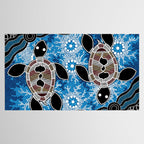Authentic Aboriginal Art - Sea Turtles Tablecloth Gallery Image 2