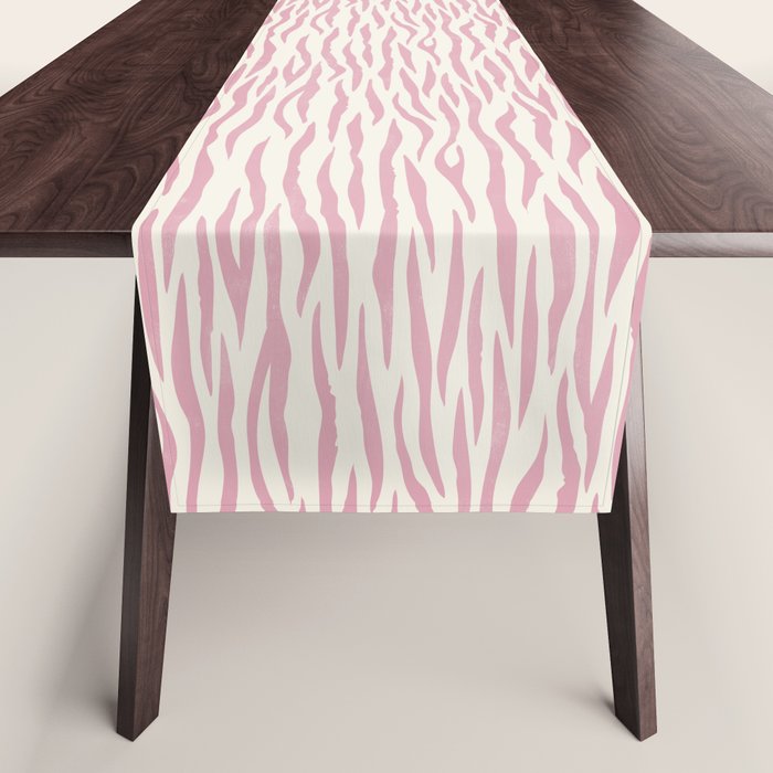 Tiger Stripes In Pink and Cream Table Runner Gallery Image 1