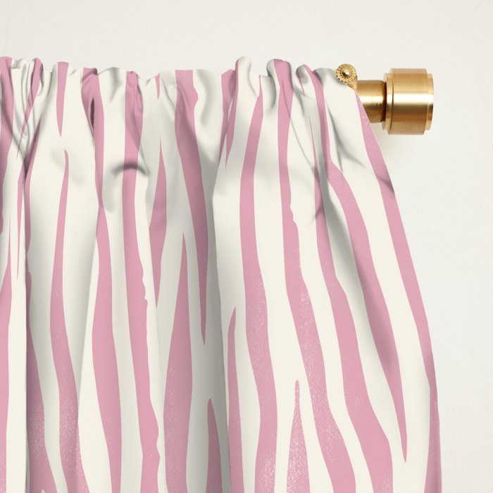 Tiger Stripes In Pink and Cream Window Curtain Gallery Image 2