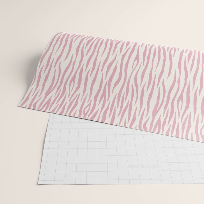 Tiger Stripes In Pink and Cream Wrapping Paper Gallery Image 2