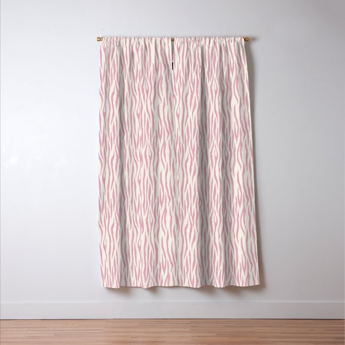 Tiger Stripes In Pink and Cream Window Curtain Gallery Image 3