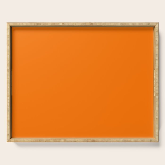 Bright Neon Orange Russet 2018 Fall Winter Color Trends Serving Tray Gallery Image 1