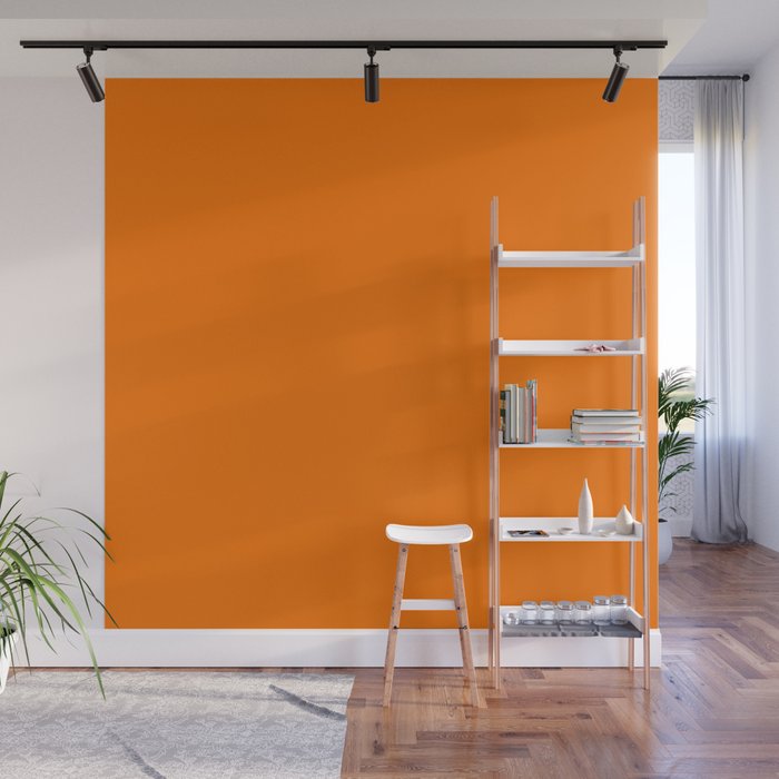 Bright Neon Orange Russet 2018 Fall Winter Color Trends Wall Mural Gallery Image 1
