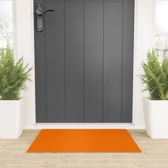 Bright Neon Orange Russet 2018 Fall Winter Color Trends Welcome Mat Gallery Image 3