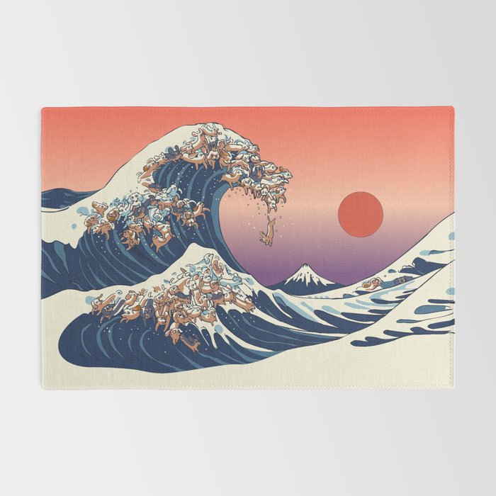 The Great Wave of Dachshunds Rug Gallery Image 2