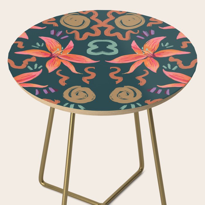 Passion Flower Joy Jade Pattern Side Table Gallery Image 2