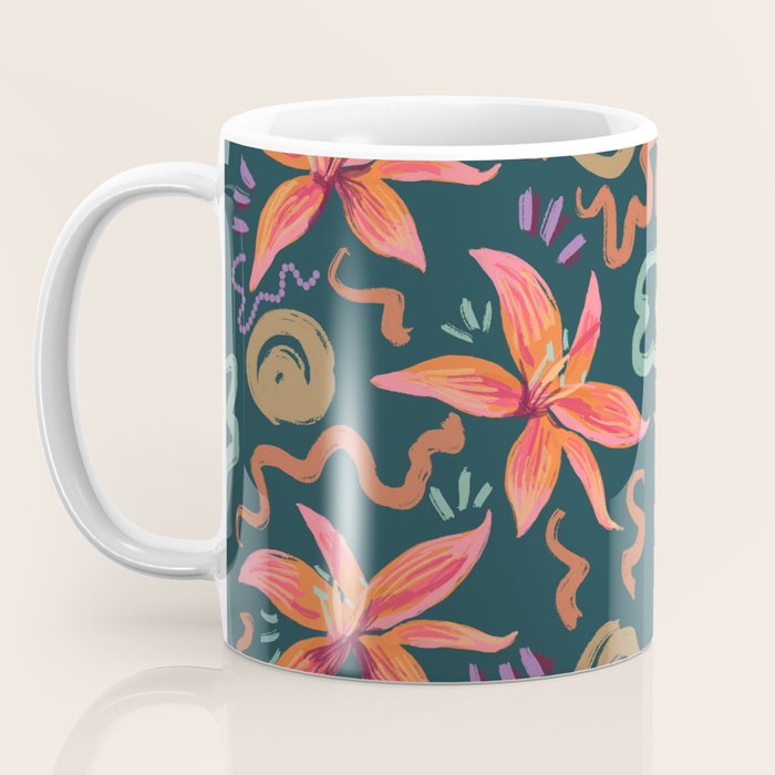 Passion Flower Joy Jade Pattern Coffee Mug Gallery Image 3