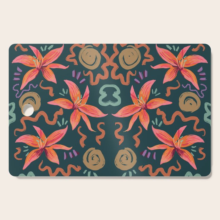 Passion Flower Joy Jade Pattern Cutting Board Gallery Image 1