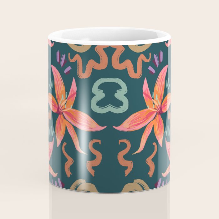 Passion Flower Joy Jade Pattern Coffee Mug Gallery Image 4