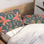 Passion Flower Joy Jade Pattern Pillow Sham Gallery Image 2