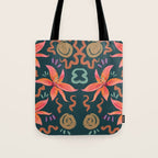 Passion Flower Joy Jade Pattern Tote Bag Gallery Image 1