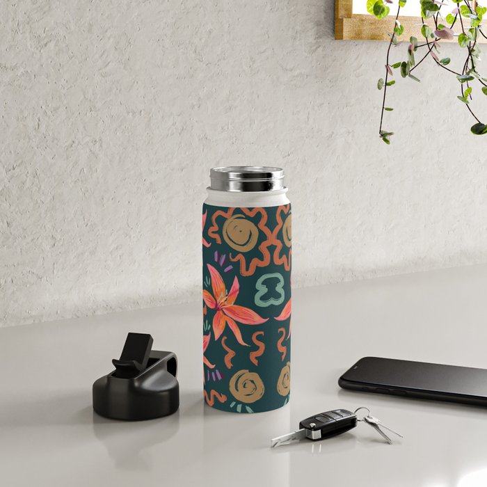 Passion Flower Joy Jade Pattern Water Bottle Gallery Image 4