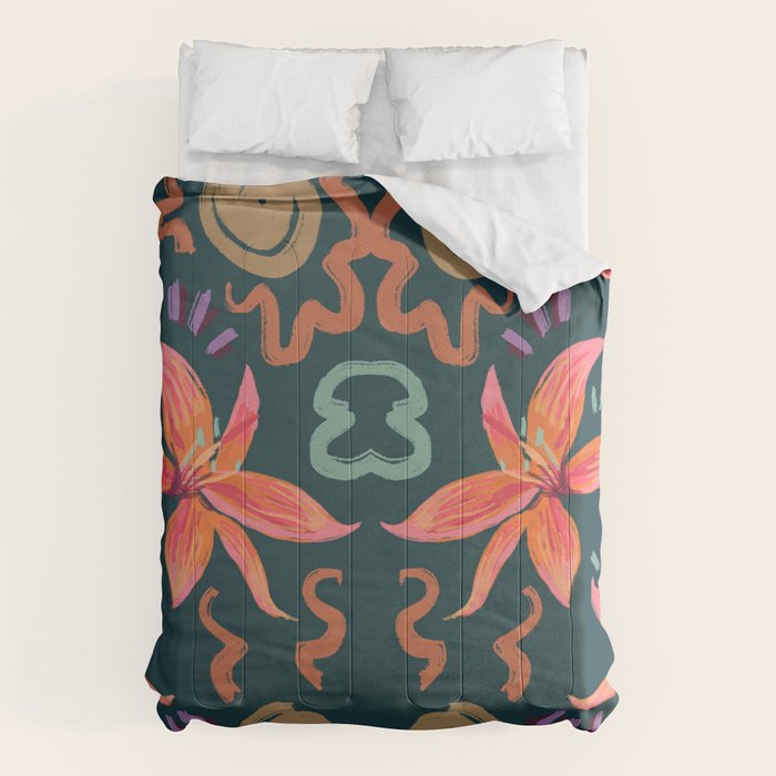 Passion Flower Joy Jade Pattern Comforter Gallery Image 1