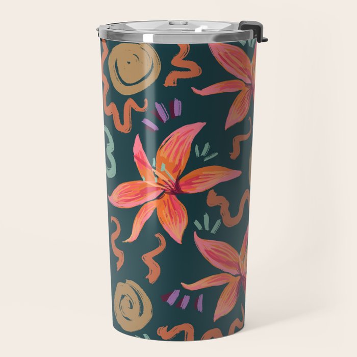 Passion Flower Joy Jade Pattern Travel Mug Gallery Image 2