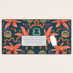 Passion Flower Joy Jade Pattern Desk Mat Gallery Image 1