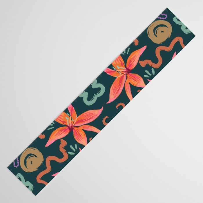 Passion Flower Joy Jade Pattern Table Runner Gallery Image 3