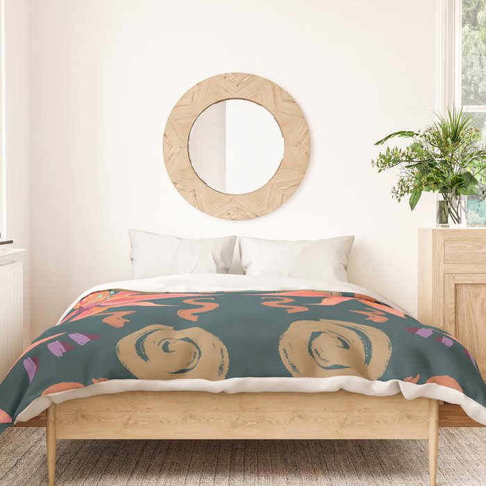 Passion Flower Joy Jade Pattern Duvet Cover Gallery Image 3