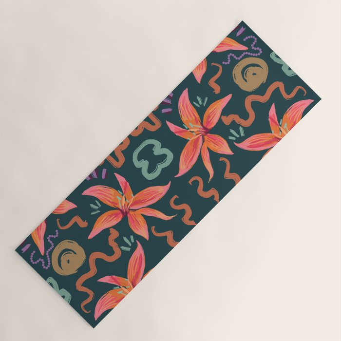 Passion Flower Joy Jade Pattern Yoga Mat Gallery Image 1