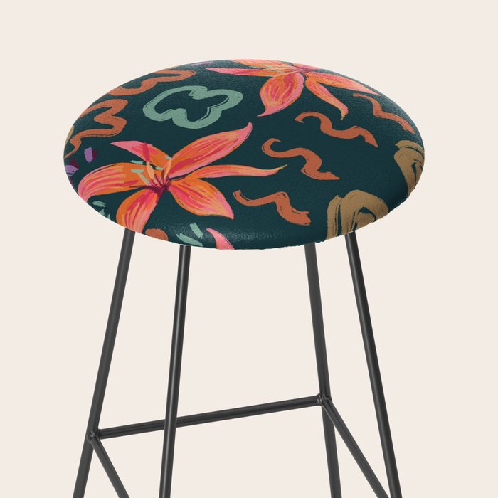 Passion Flower Joy Jade Pattern Stool Gallery Image 2