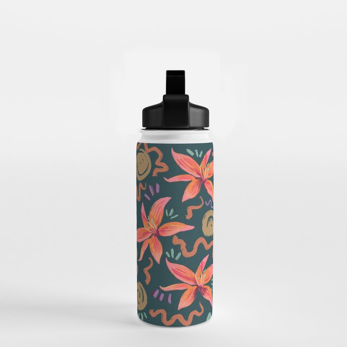 Passion Flower Joy Jade Pattern Water Bottle Gallery Image 2