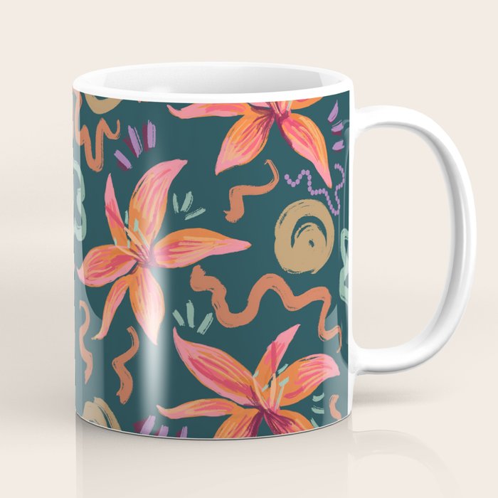 Passion Flower Joy Jade Pattern Coffee Mug Gallery Image 1