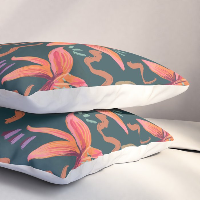 Passion Flower Joy Jade Pattern Pillow Sham Gallery Image 3