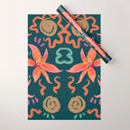 Passion Flower Joy Jade Pattern Wrapping Paper Gallery Image 1