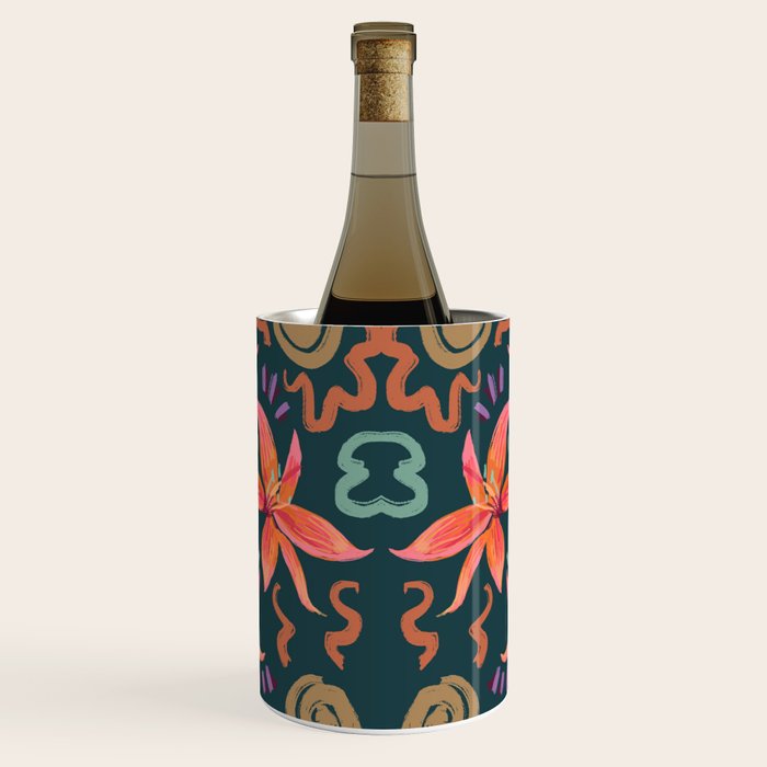 Passion Flower Joy Jade Pattern Wine Chiller Gallery Image 1