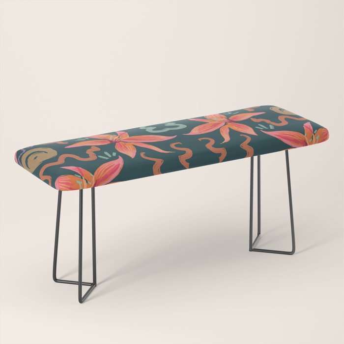 Passion Flower Joy Jade Pattern Bench Gallery Image 1
