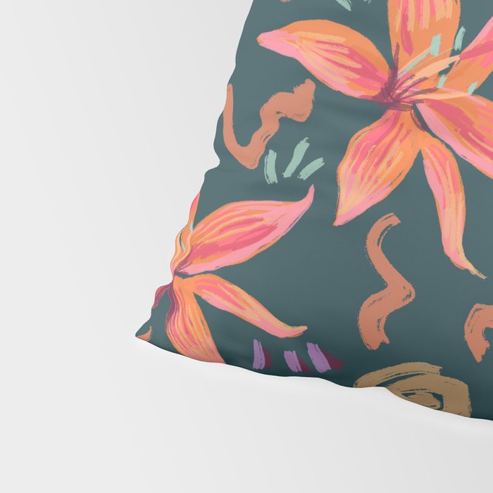 Passion Flower Joy Jade Pattern Pillow Sham Gallery Image 4