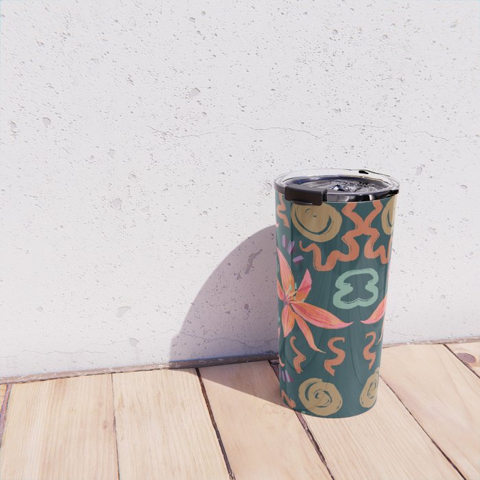 Passion Flower Joy Jade Pattern Travel Mug Gallery Image 4
