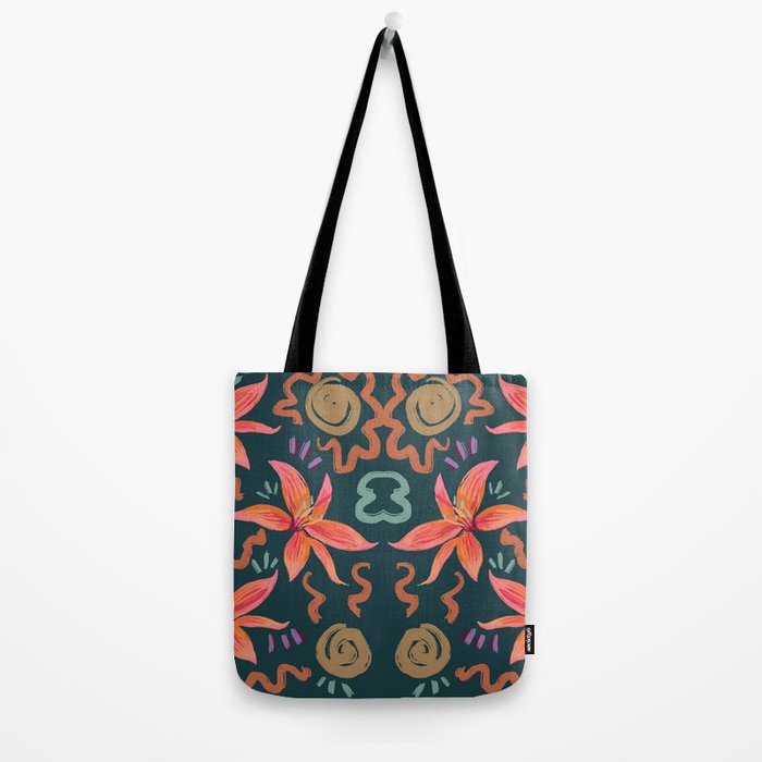 Passion Flower Joy Jade Pattern Tote Bag Gallery Image 2