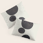 Black & White Minimalist Abstract Shapes Patterns Black Ink Painting Pillow Sham Gallery Image 3