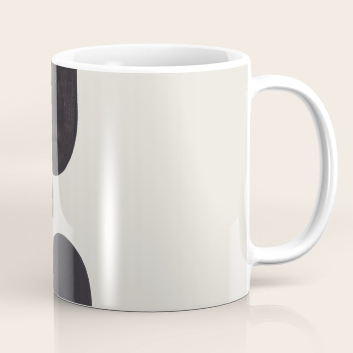 Black & White Minimalist Abstract Shapes Patterns Black Ink Painting Coffee Mug Gallery Image 1