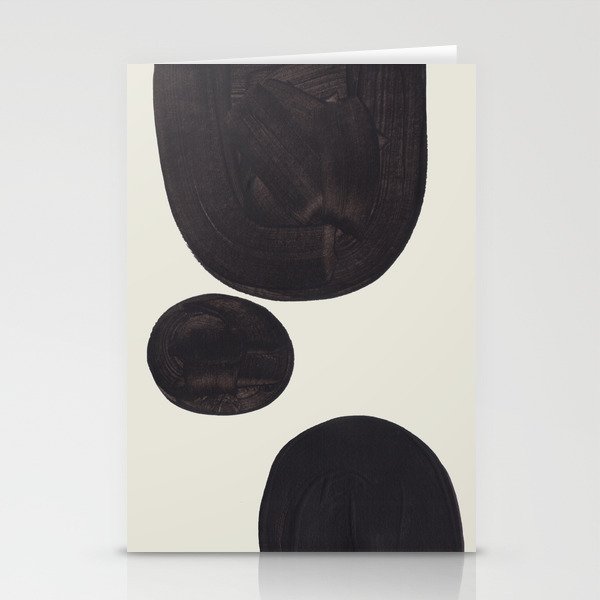 Black & White Minimalist Abstract Shapes Patterns Black Ink Painting Stationery Card Gallery Image 2