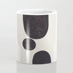 Black & White Minimalist Abstract Shapes Patterns Black Ink Painting Coffee Mug Gallery Image 4