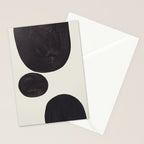 Black & White Minimalist Abstract Shapes Patterns Black Ink Painting Stationery Card Gallery Image 2