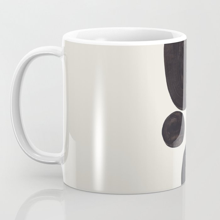 Black & White Minimalist Abstract Shapes Patterns Black Ink Painting Coffee Mug Gallery Image 3