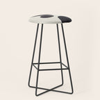 Black & White Minimalist Abstract Shapes Patterns Black Ink Painting Stool Gallery Image 1