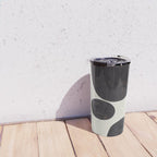 Black & White Minimalist Abstract Shapes Patterns Black Ink Painting Travel Mug Gallery Image 4
