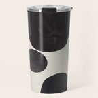 Black & White Minimalist Abstract Shapes Patterns Black Ink Painting Travel Mug Gallery Image 1