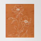 Line Drawing Flowers Throw Blanket Gallery Image 2