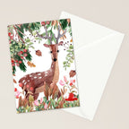 Cute, Watercolor, Deer Painting Stationery Card Gallery Image 2