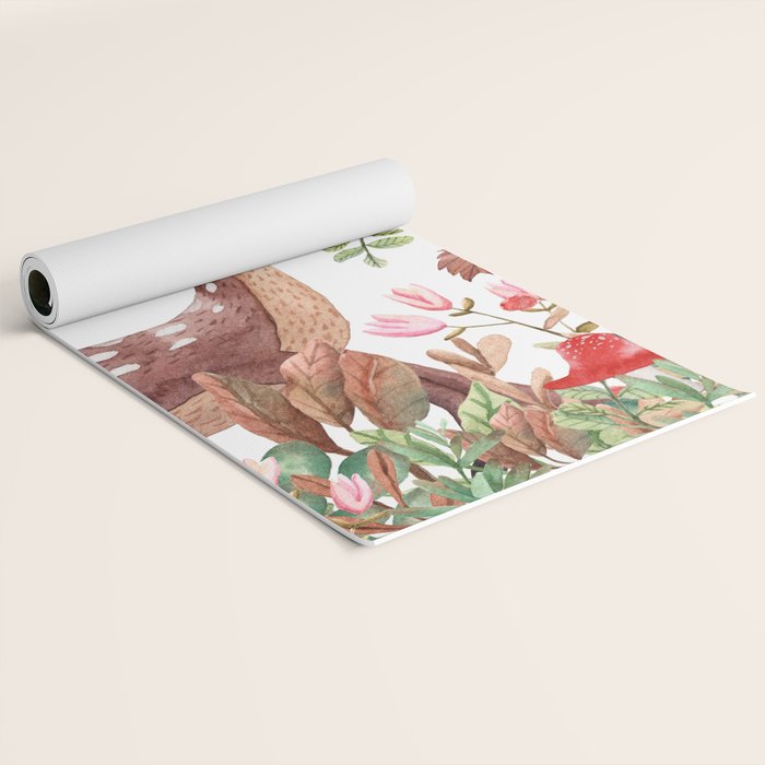 Cute, Watercolor, Deer Painting Yoga Mat Gallery Image 2