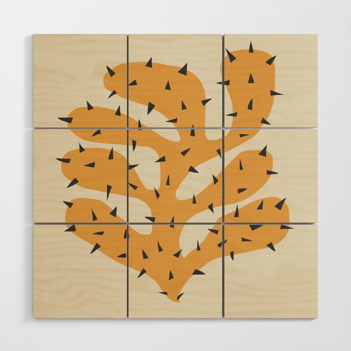 Matisse Inspired Orange Shape Wood Wall Art Gallery Image 1