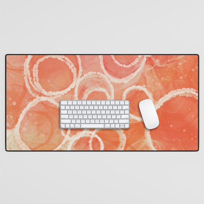 Pink Bubble - Modern Abstract Art Print Desk Mat Gallery Image 1