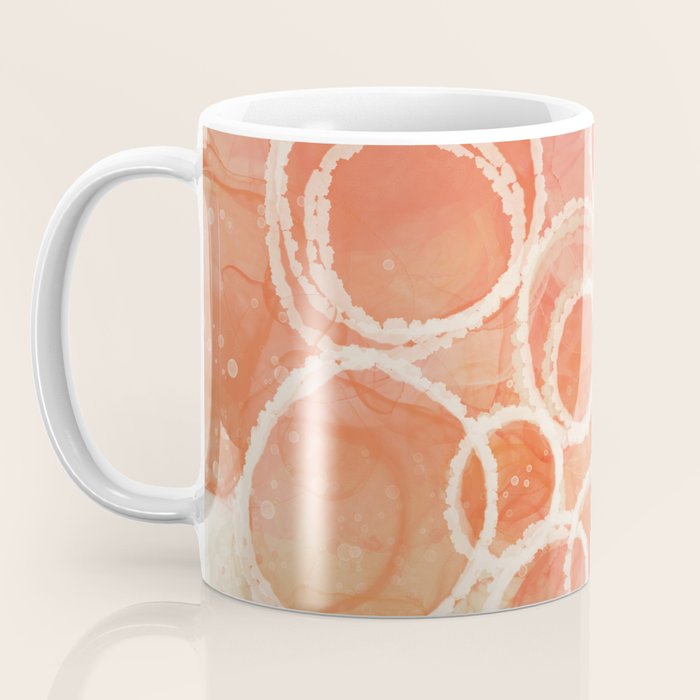 Pink Bubble - Modern Abstract Art Print Coffee Mug Gallery Image 3