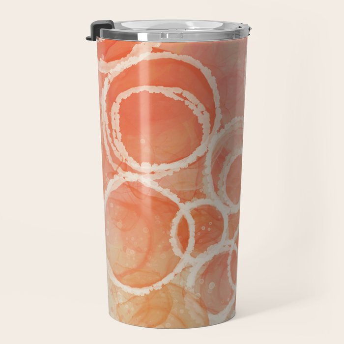 Pink Bubble - Modern Abstract Art Print Travel Mug Gallery Image 3