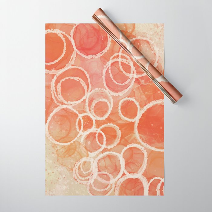 Pink Bubble - Modern Abstract Art Print Wrapping Paper Gallery Image 1
