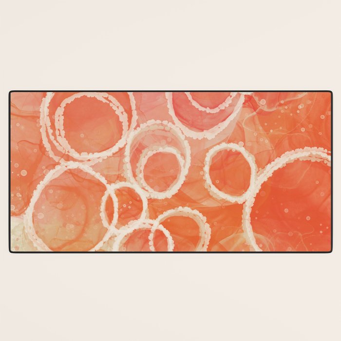 Pink Bubble - Modern Abstract Art Print Desk Mat Gallery Image 3